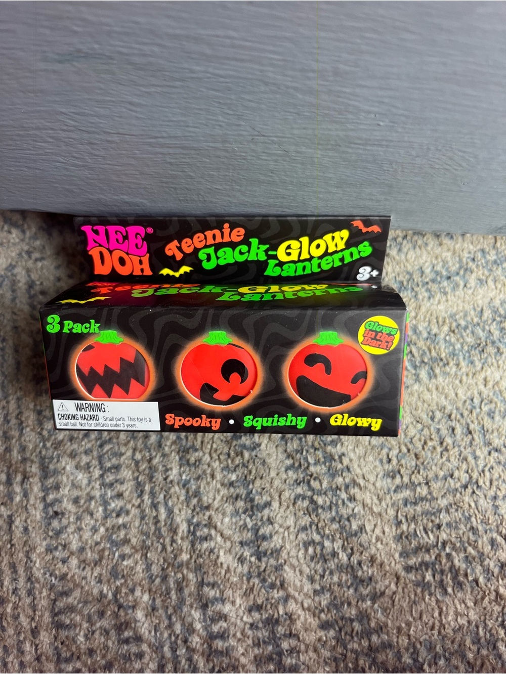 Needoh Teenie Jack-Glow Lanterns 3-Pack - Orange Glow NEW